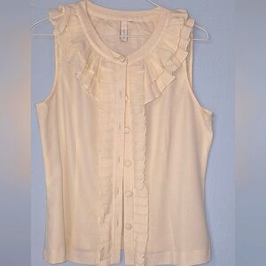 Sine sleeveless  ivory blouse  size 10